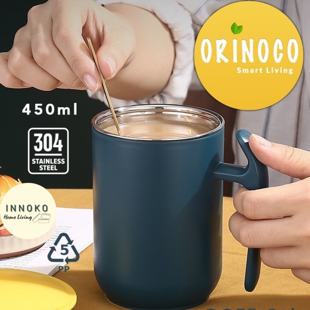 Orinoco Gelas Mug Stainless Steel 304 Tahan Panas 450ML OR-0333-3