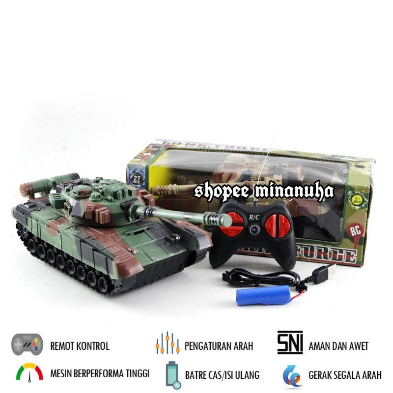 MAINAN MOBIL REMOT KONTROL RC TANK FORCE BATRE CAS  / RC TANK MILITER / RC TANK BATTLE