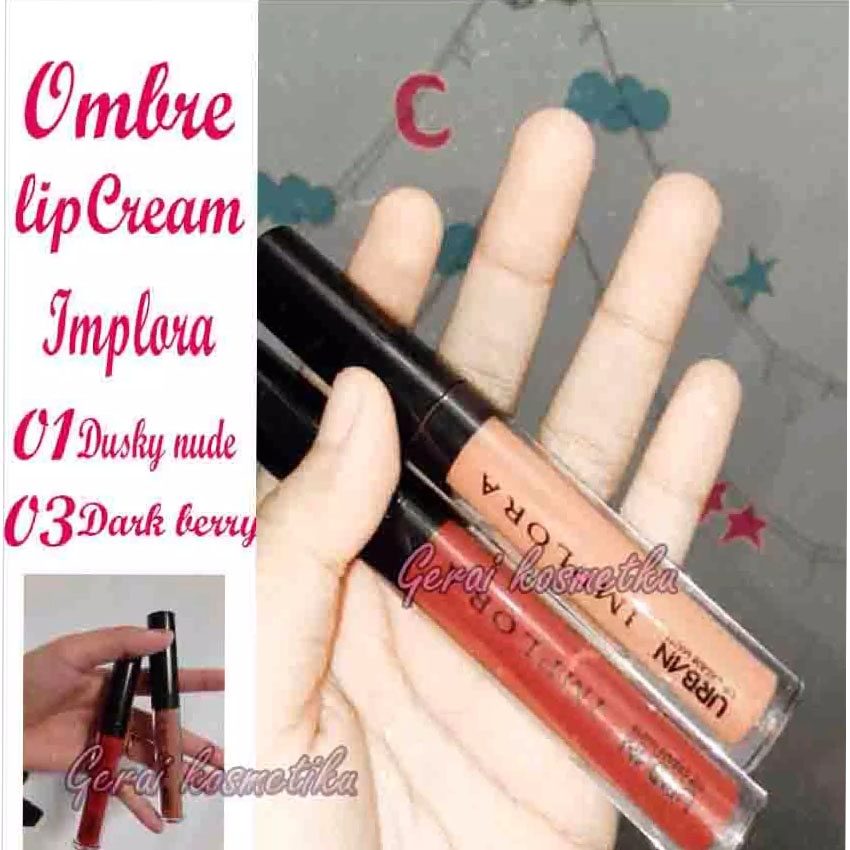 Paket OMBRE IMPLORA Urban Lip Cream Matte ORIGINAL No 1 dan No 3