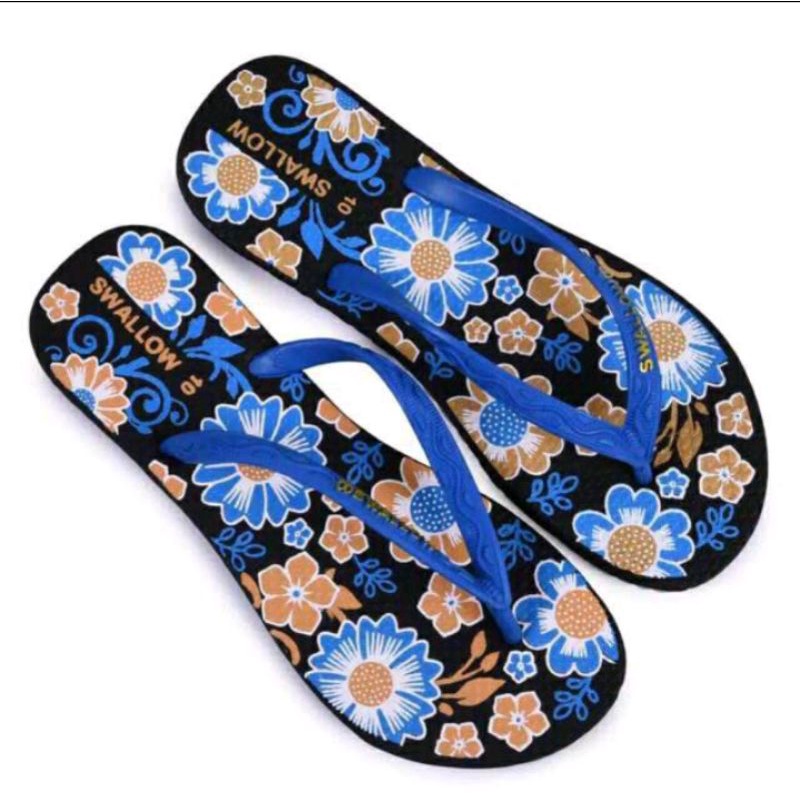 sandal jepit swalow floral , remaja , dewasa ukuran 9 / 9,5 / 10 / 10,5