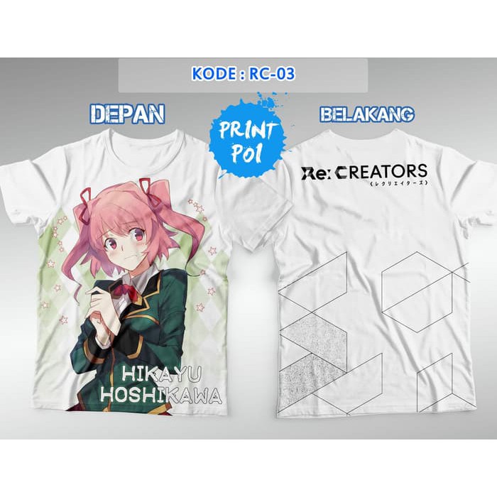 Recreators Hikayu Hoshikawa [Kaos FullPrint Anime] Print Poi