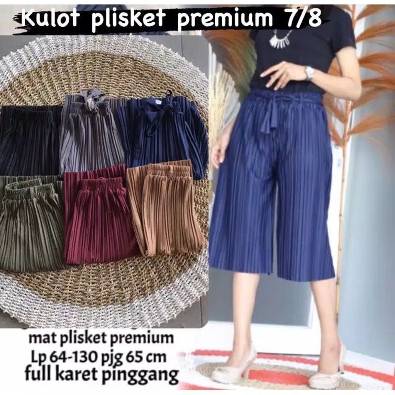 Celana Kulot Plisket Pendek 7 8 Premium