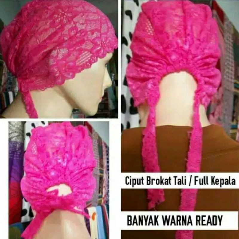 Inner ciput renda brokat fullhead dan bandana