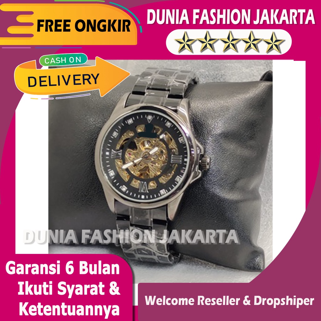 Jam Tangan Rolex Pria Automatic X19-43150 Tali Rantai Bulat Original Garansi 6 Bulan - Free Box & Ba