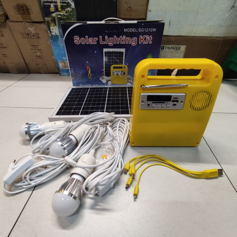 Paket Solar Home System 10WP 3 lampu Solar Lighting Kit