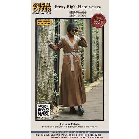 Poeva PV-0122004 Camaraderie Long Coat By Tuneeca Diskon Sale Promo