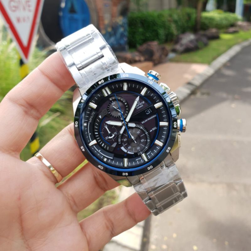 Jam tangan CASIO Edifice EQS-600 EQS 600 Solar Powered Chronograph fullset