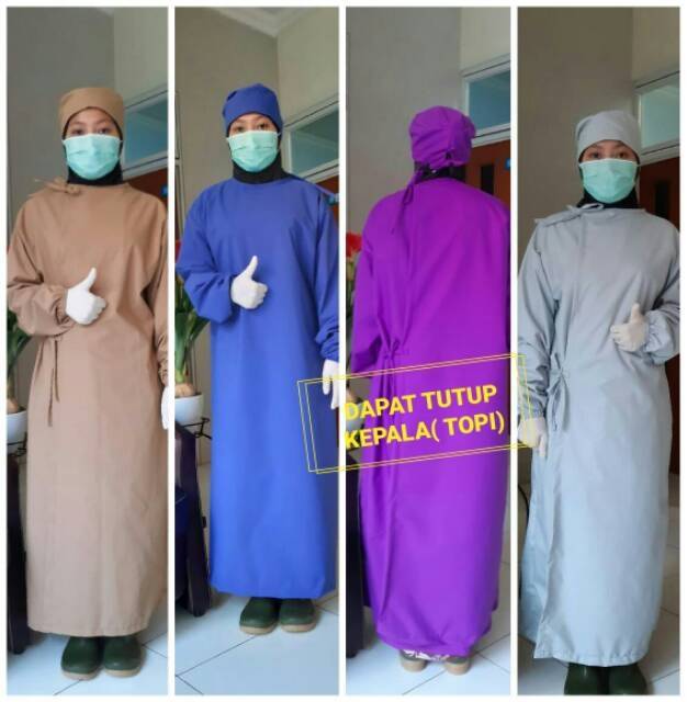 Baju operasi jubah/APD medis surgical gown Apron bahan taslan waterproof anti air