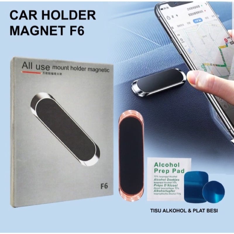 Car Holder Magnetic F6 Dudukan Handphone HP Magnet Mount Holder F6 CAR MAGNET HOLDER