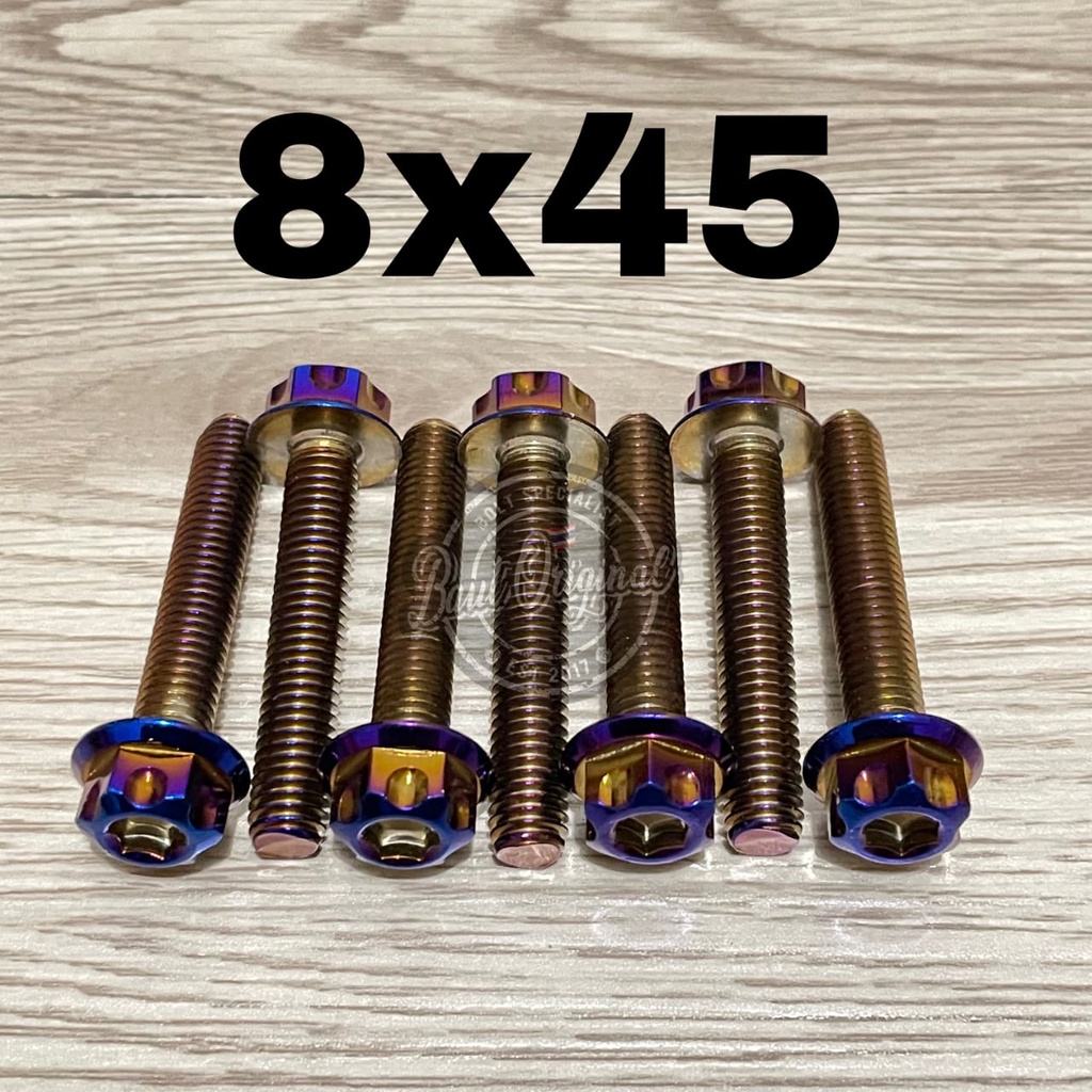 Baut probolt 8x45 blue new model drat 12 panjang 4.5cm ori thailand