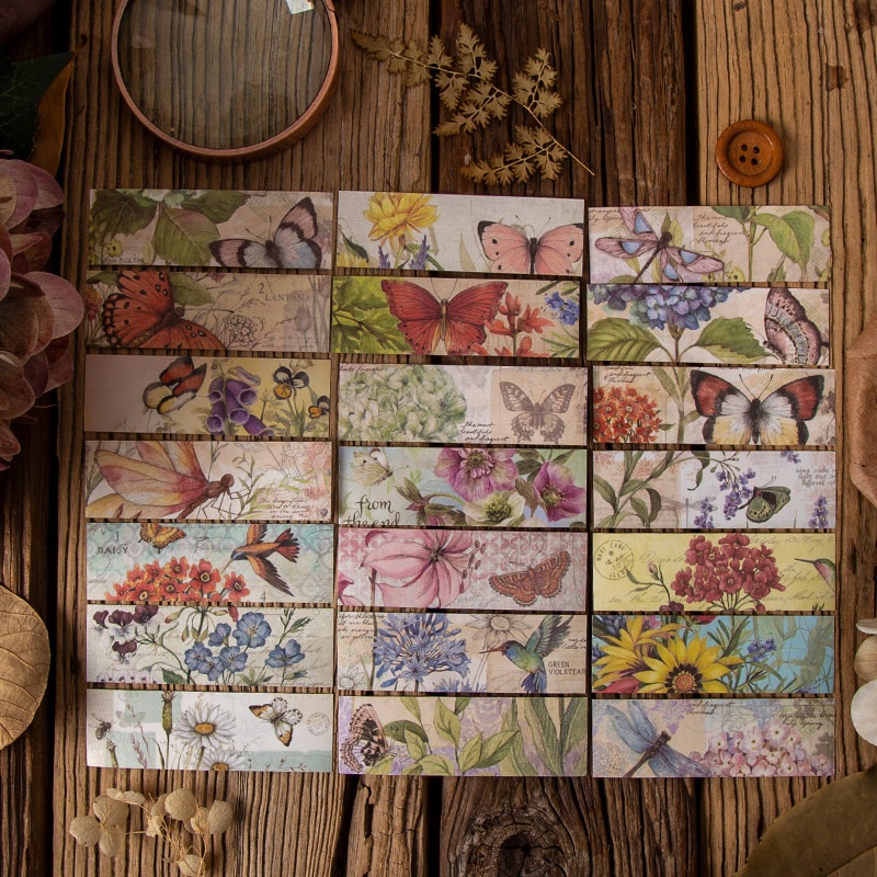 Journamm 50pcs/pack Vintage Material Stickers Mini Book Scrapbooking Junk Journal Creative Stationery DIY Decoration Stickers-3