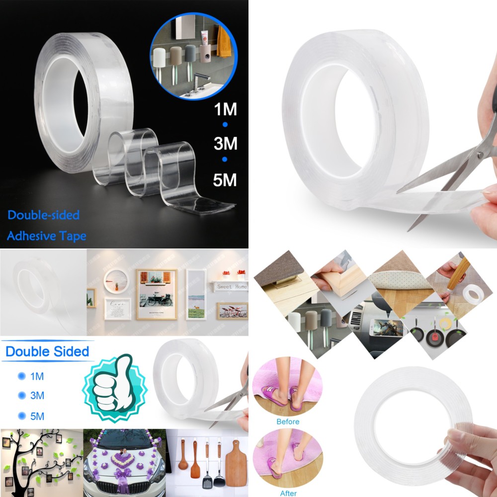 

SzGlue Double Tape Perekat Transparent No Trace Washable Sticker 500 x 3 x 0.1 cm - J007 - Transpare