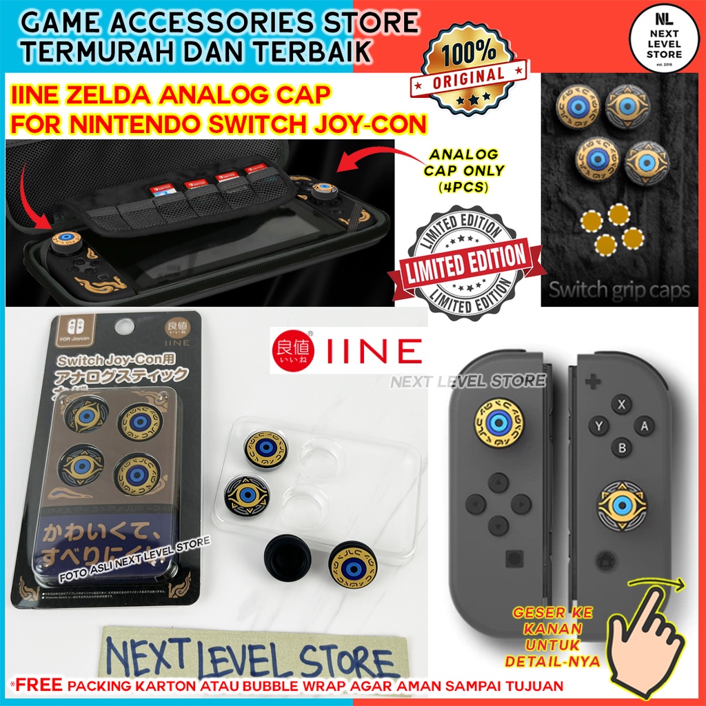 IINE Zelda Accessories Set Nintendo Switch V1 V2 OLED Original - Analog Joystick Pro Controller Cap Magnetic Card Case Pouch ORIGINAL