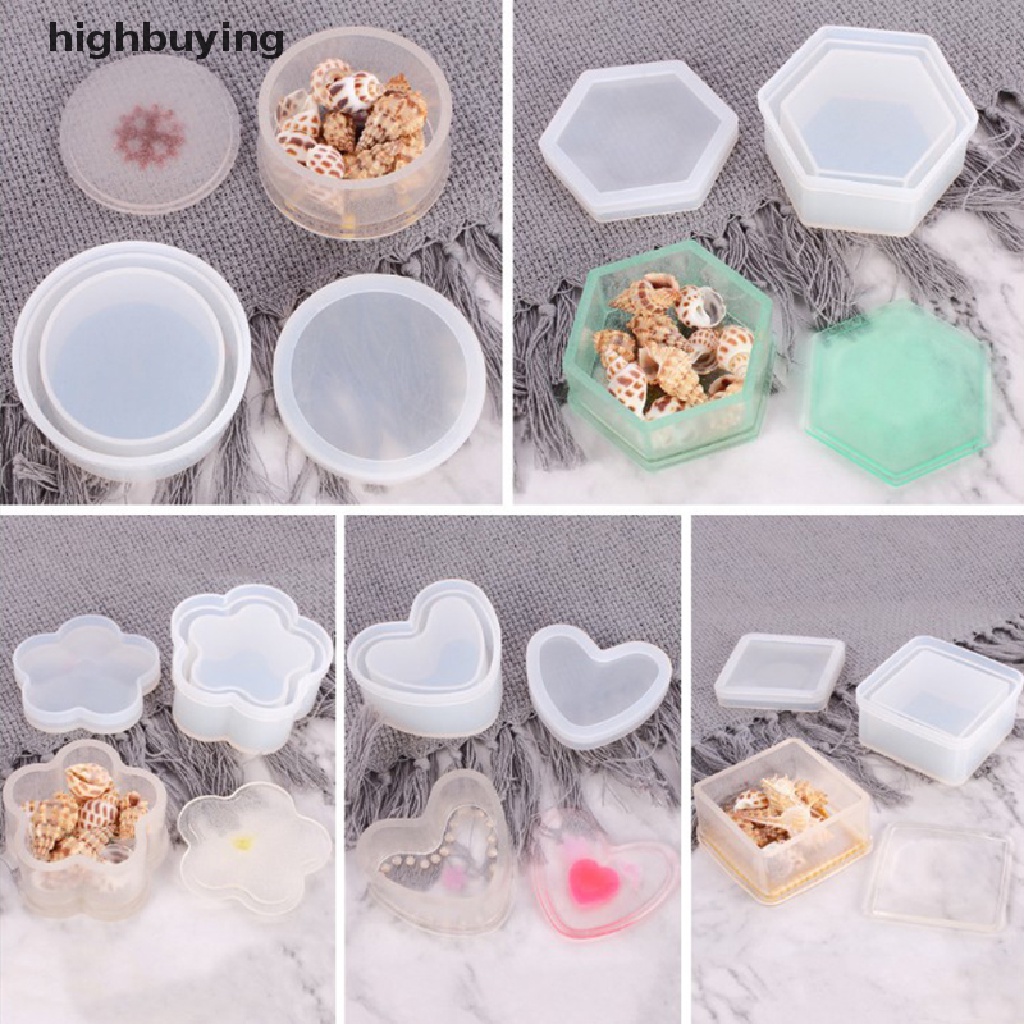 Hbid Cetakan Resin Bentuk Hati Hexagon Bahan Silikon Untuk DIY Perhiasan