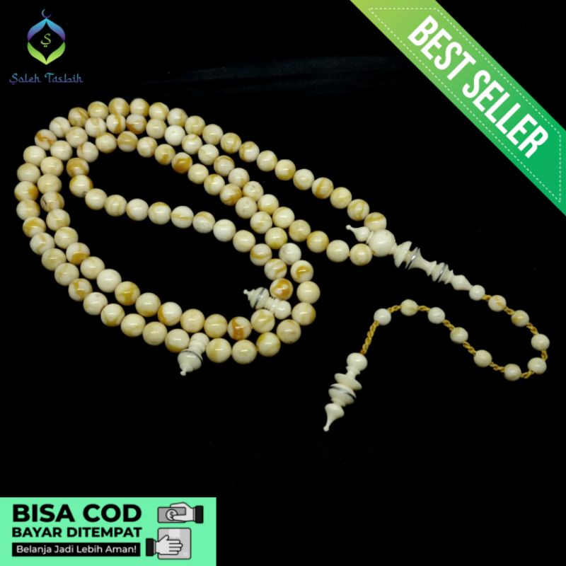 Tasbih Batu Coral Marjan Putih Super_Size 8mm, 9mm, 10mm, 11mm!! COD