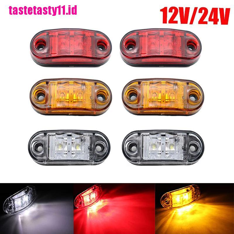 (TTID) Lampu Peringatan Samping LED Oval 12V 24V Untuk Truk