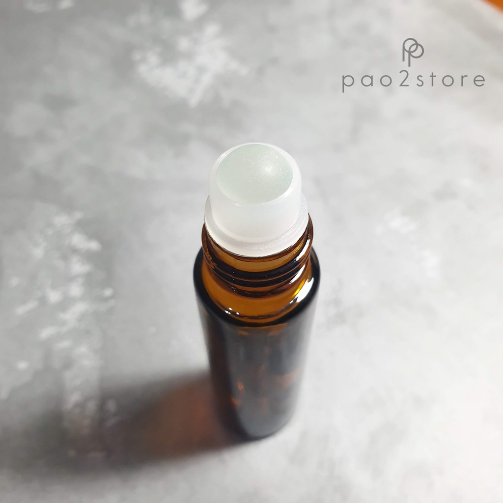 Botol Roll On 10ml Kaca AMBER - Essential Oil / Parfum - Refillable Travel Size Roller