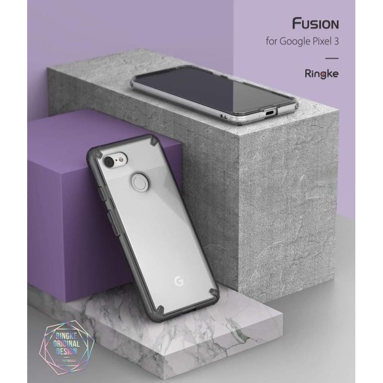 CASING RINGKE FUSION GOOGLE PIXEL 3 HARDCASE PIXEL 3 REARTH RINGKE - PIXEL 3 XL, SMOKE BLACK PROMO