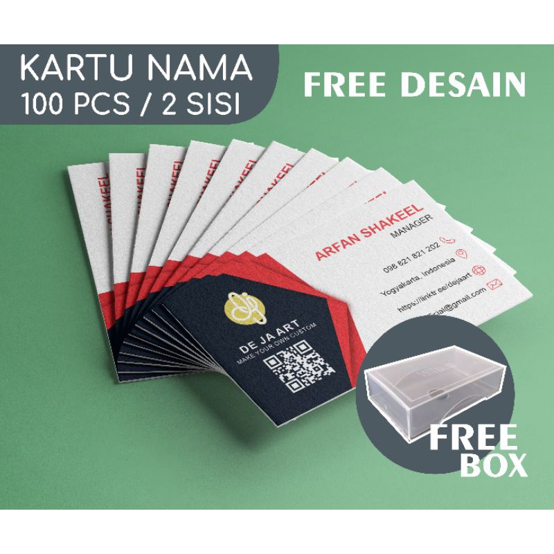 

Cetak Kartu Nama Murah FREE BOX Doff/Glossy Paket Isi 100pcs 2 Sisi Bolak Balik