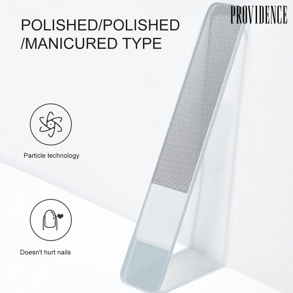 Providence Transparent Nail File Smooth Edge Non-Deformed Glass Polishing File Strip Washable Remover for Manicure