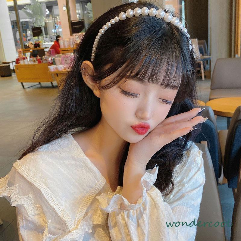 Pearl Headband Headband Aksesoris Rambut Anak Manik-manik Tangan Putri-Won