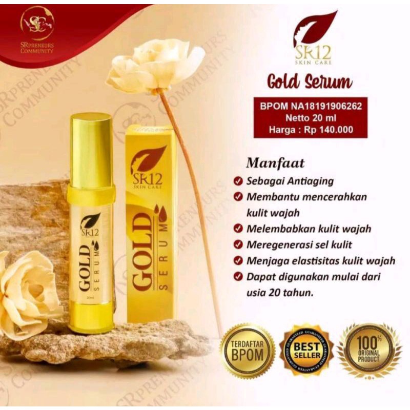 SERUM GOLD SR12 / SERUM ANTIAGING / SERUM MENCEGAH PENUAAN DINI/ SERUM AWET MUDA/ KULIT KENCANG CERAH / SERUM GLOWING