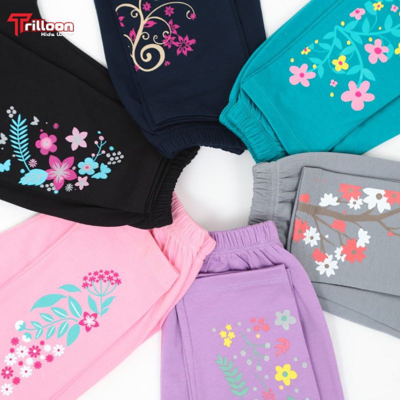 Legging Anak Remaja tanggung katun motif bunga