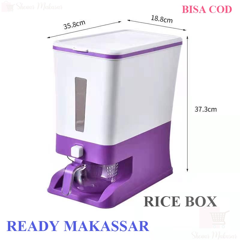 MURAH TEMPAT BERAS / RICE BOX DISPENSER / TEMPAT BERAS OTOMATIS ANTI HAMA DAN KUTU TIDAK LEMBAB FREE