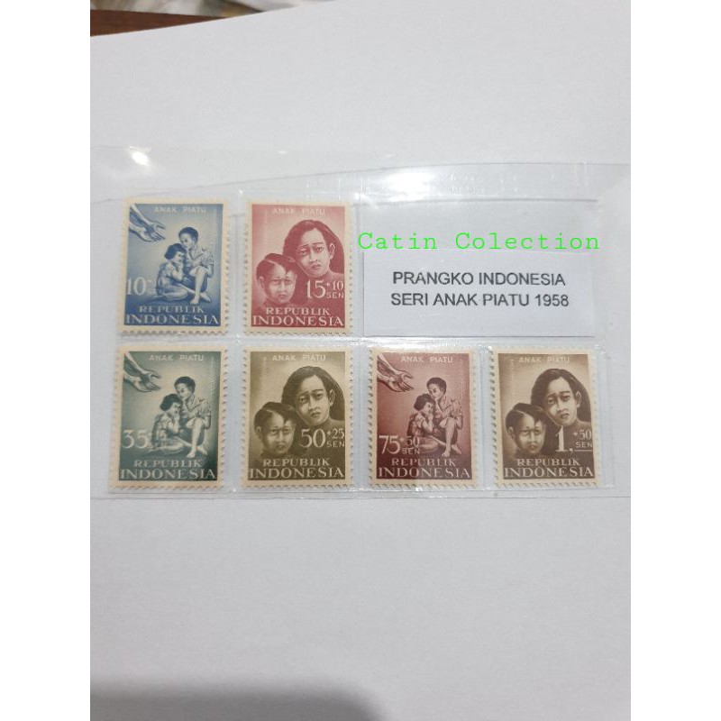 

Perangko Indonesia Seri Anak Piatu Tahun 1958 kondisi baru Mint isi 6pcs