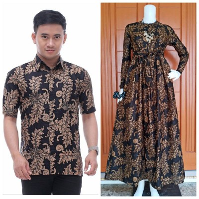 Batik Couple Keluarga Sania Ruffle Batik Ori Motit Wayang / Sarimbit Batik