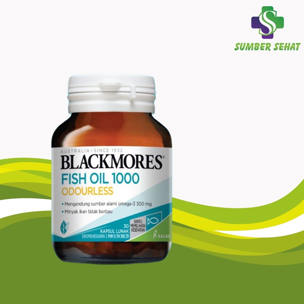 BLACKMORES ODOURLESS FISH OIL 1000 BOTOL ISI 30 KAPSUL