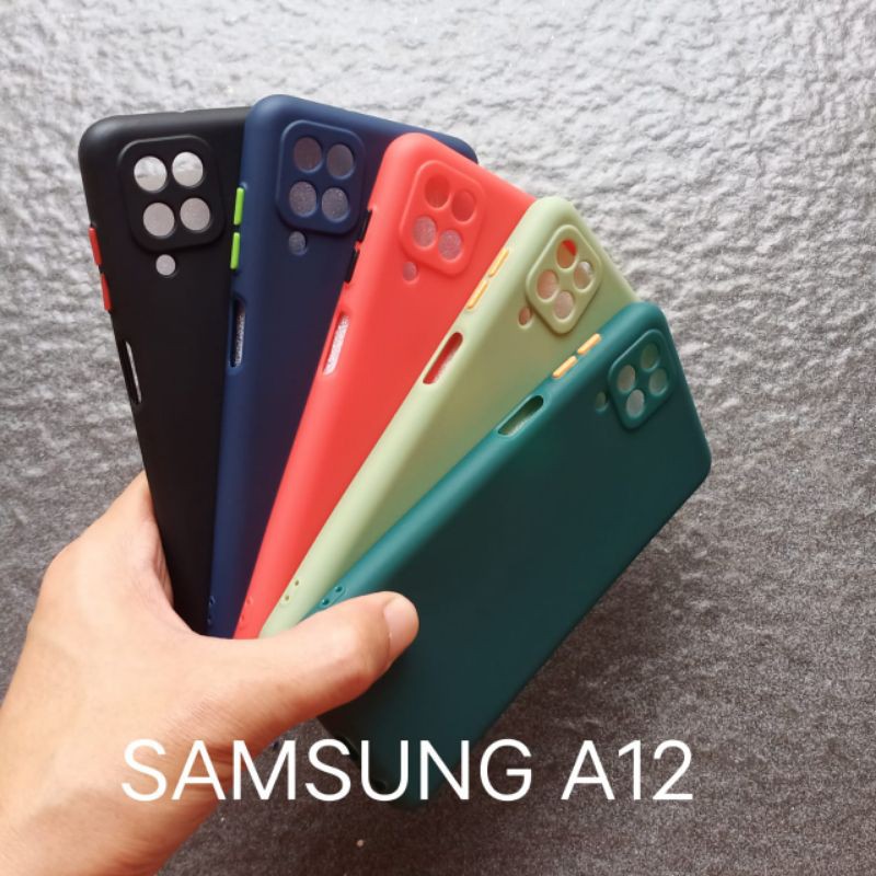 Case Samsung A12 . M12 . F12 ( 4 model ) soft softcase softshell silikon cover casing kesing housing