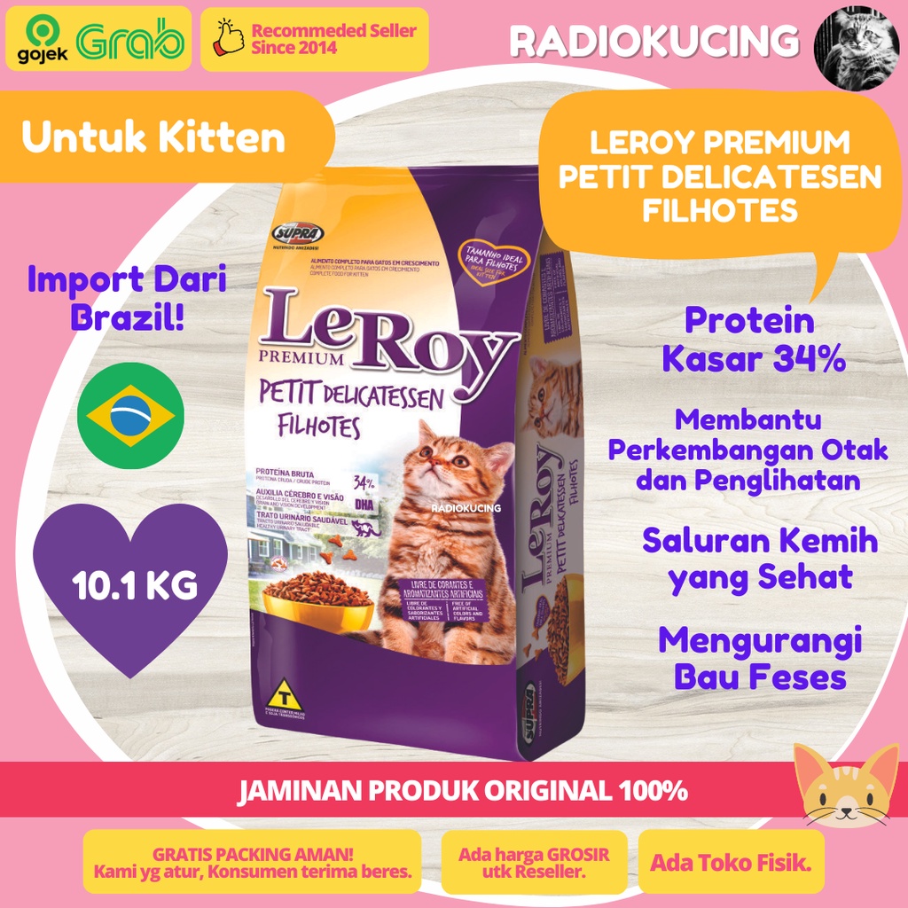 Leroy Petit Delicatessen Filhotes 10,1 Kg Leroy KITTEN 10.1 Kg Makanan Kucing Premium Cat Food [ JUW