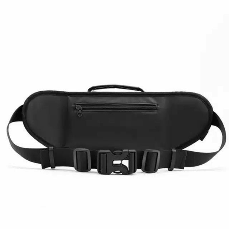 Tas selempang hitam waterprof anti air | waistbag tas punggung pria