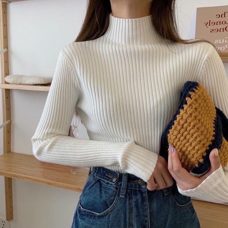 PRETTY Turtleneck / Sweater Rajut Turtle /Turtleneck Sweatee Murah / Ribbed Sweater