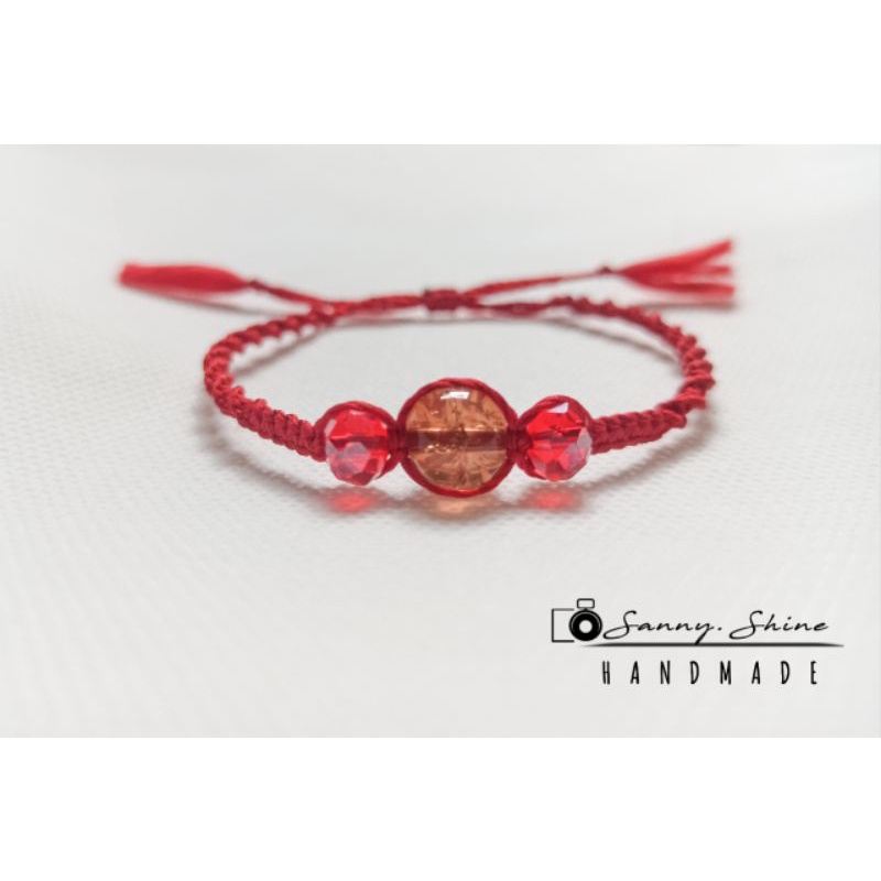 gelang tali serut kristal ceko | gelang rajut macrame | bracelet couple