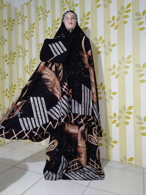 MUKENA BATIK CAP ASLI PEKALONGAN / MUKENA SANTUNG JUMBO / MUKENA RAYON JUMBO