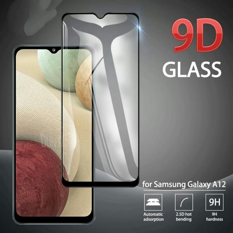 ANTI GORES SAMSUNG GALAXY A12 FULL COVER 3D SCREEN PROTECTOR LAYAR TEMPERED GLASS