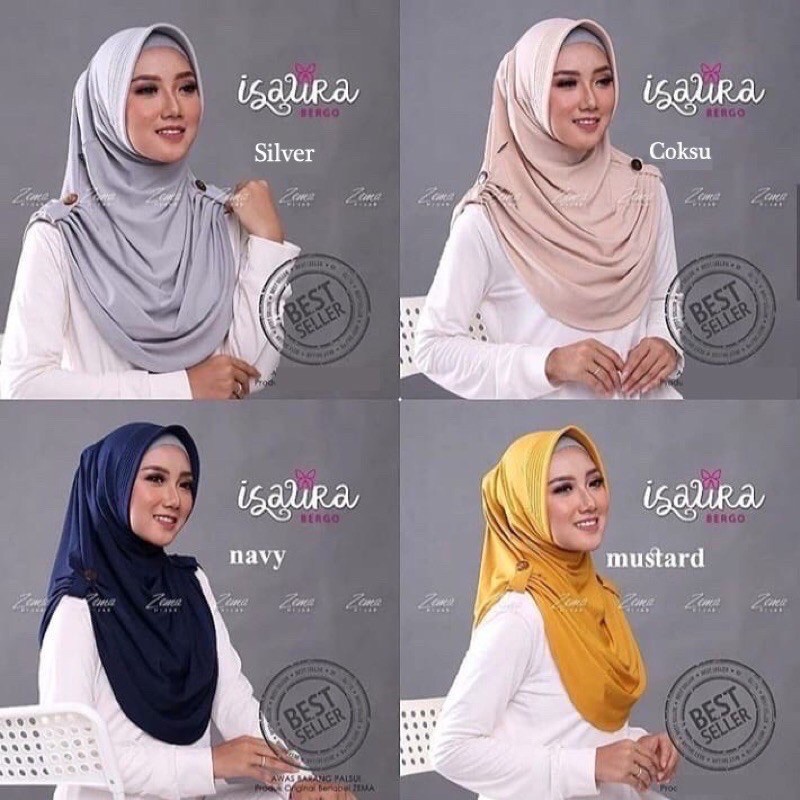 Hijab/jilbab instan ISAURA jersey (Free Pouch)