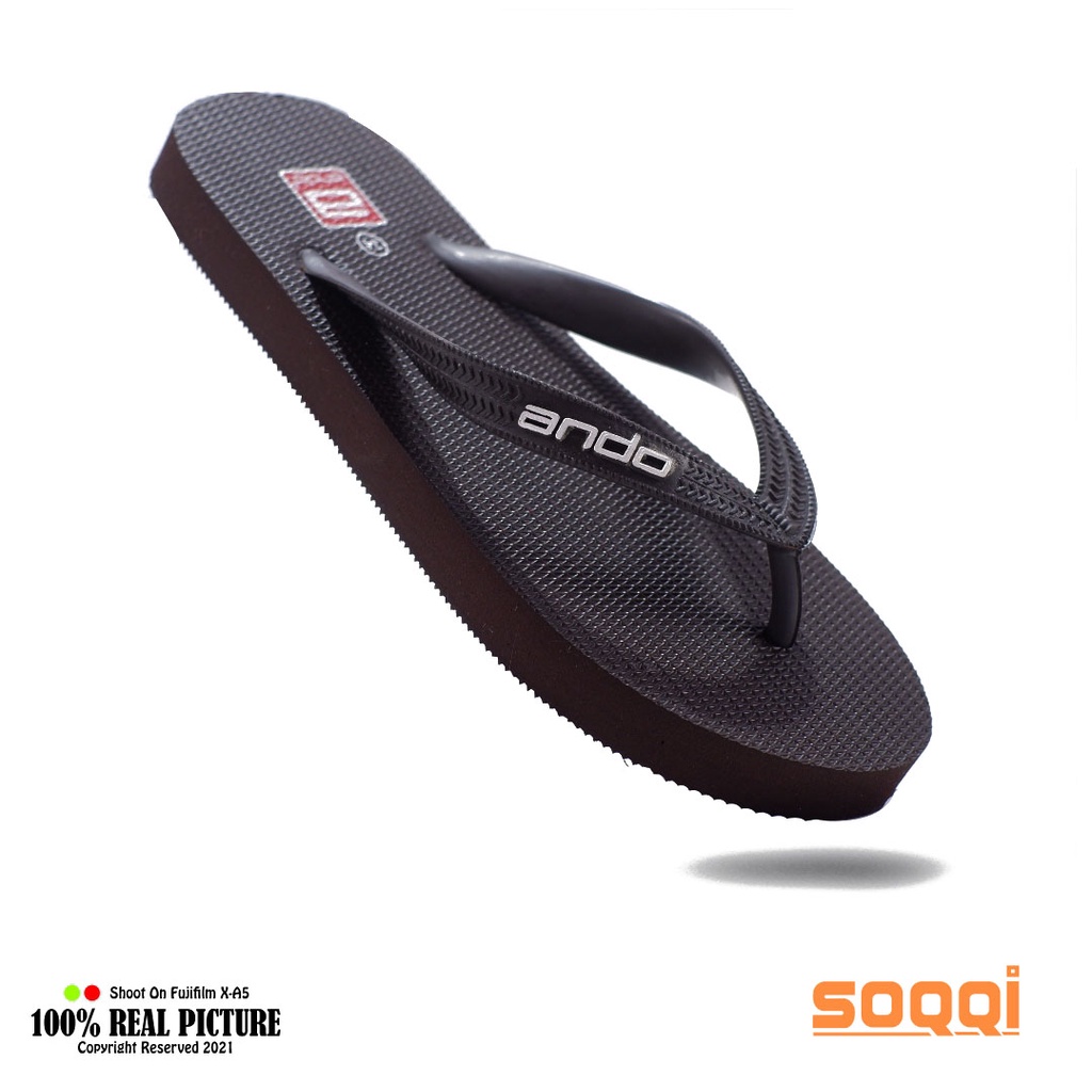 Sandal pria japit karet original sendal jepit cowok laki-laki dewasa ukuran jumbo model flat slide flip flop lentur tahan air branded Ando Hawai big size terbaru promo murah cod keren 43-44