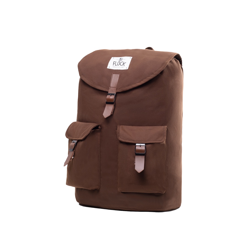 FLOCK Modest Travel Backpack - Water Resistant - Saddle Brown