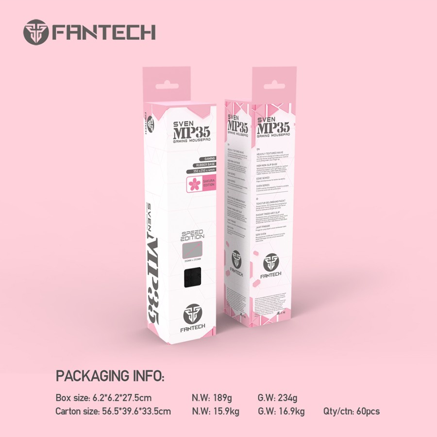 Mousepad Fantech MP35 MP-35 Sakura Pink Edition - Speed Type - Gaming