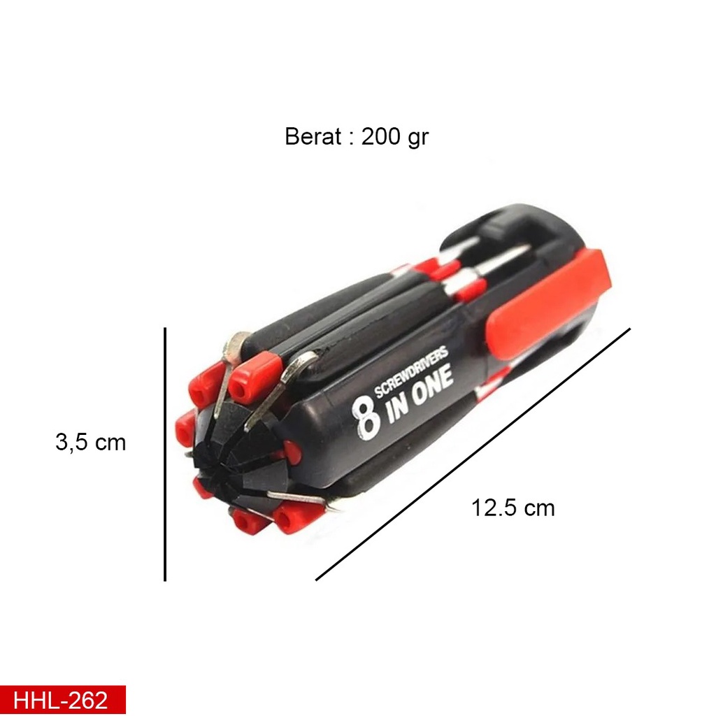 OBENG SET 8 IN1 LED Multifungsi