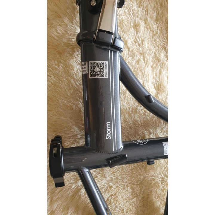 Frame Fork plus Handlepost Fnhon Storm V Brake 20 22 inch Warna ABU ABU Chromlly