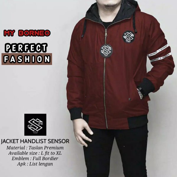 DI JUAL JAKET HOODIE HANDLIST SENSOR PRIA DEWASA JACKET COWOK BOMBER