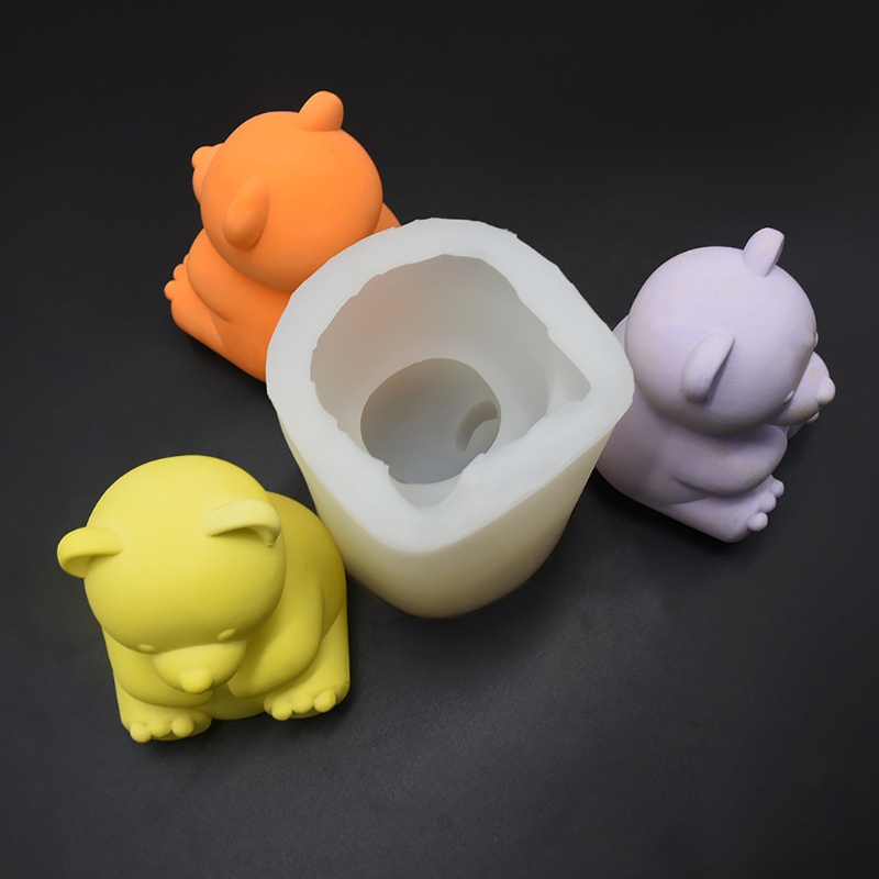 SIY  3D Bear Candle Mold Silicone Epoxy Molds Aromatherapy Plaster Resin Casting Mold