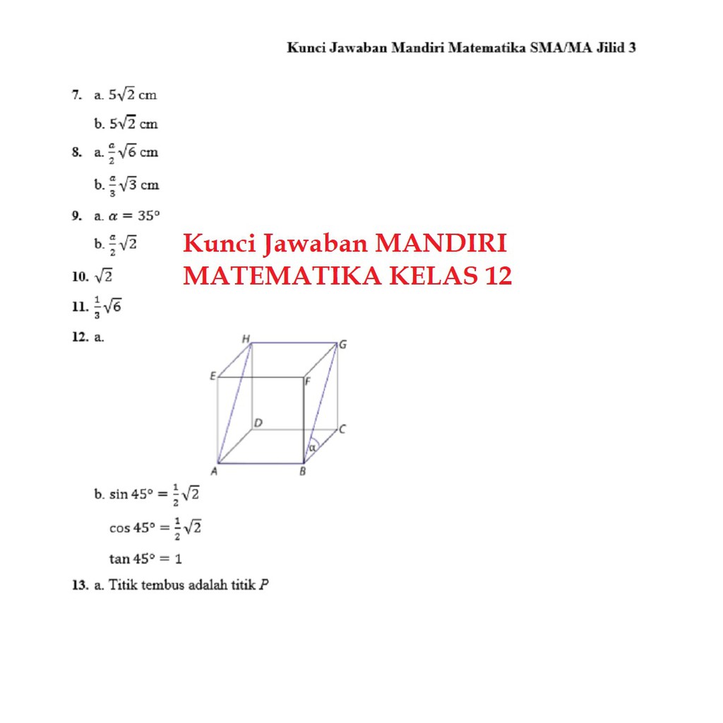 Buku Mandiri Matematika Sma Kelas 12 Xii K13 Soal Jawaban