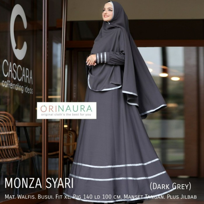 Original  Gamis Monza Syari Original Naura Set Khimar
