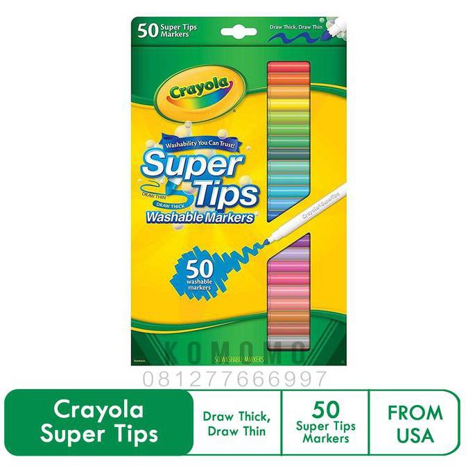 

(COD) Crayola Super Tips - 50 Washable Markers