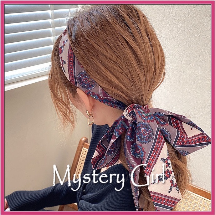 Mysterygirl - Jedai Rambut Premium Satin Scarf Syal / Twilly Bag / Bandana / Headband / Jepit Rambut / Jepitan Rambut Anak Set